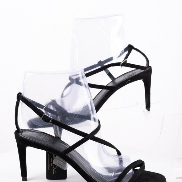 Massimo Dutti Shoes - Massimo Dutti Womens Black Suede High Heel Sandals